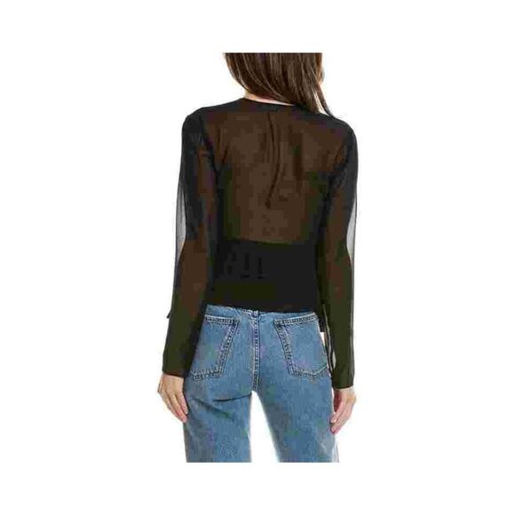 NWT The Kooples Black Pleated V-Neck Top Size XS $215 - Picture 7 of 10